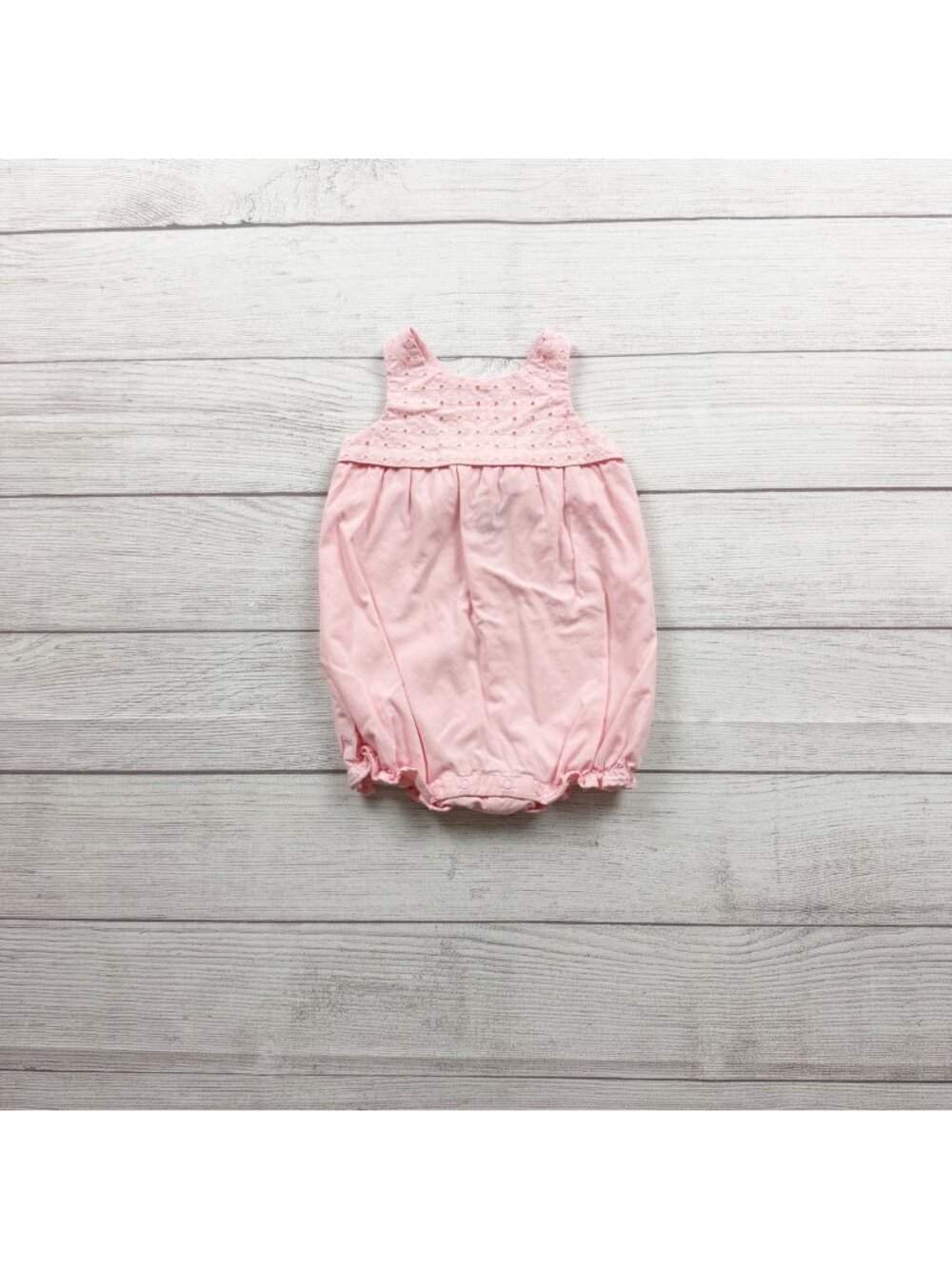 Janie And Jack Pink Sleeveless Embroidered Bubble Romper Back Bow 6-12 Months